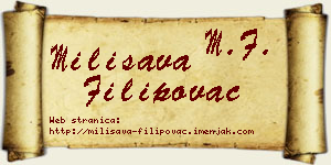 Milisava Filipovac vizit kartica